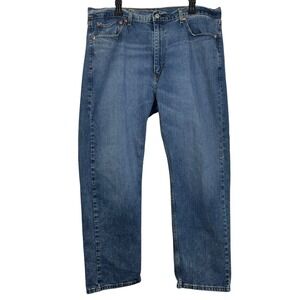 Levis 505 Regular Fit Straight Leg‎ Men's 40x30 Medium Wash Denim Blue Jeans Zip